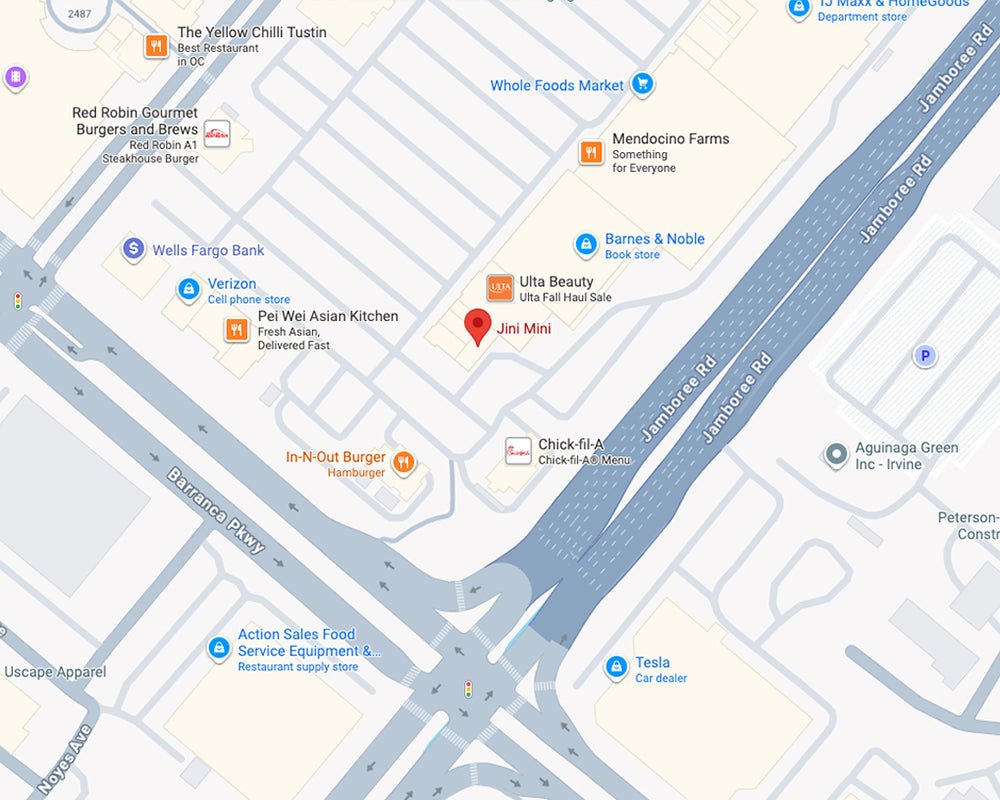 Map of a location with a red marker at 2871 Park Ave, Tustin, CA.